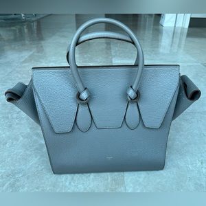 Celine tie-knot tote gray